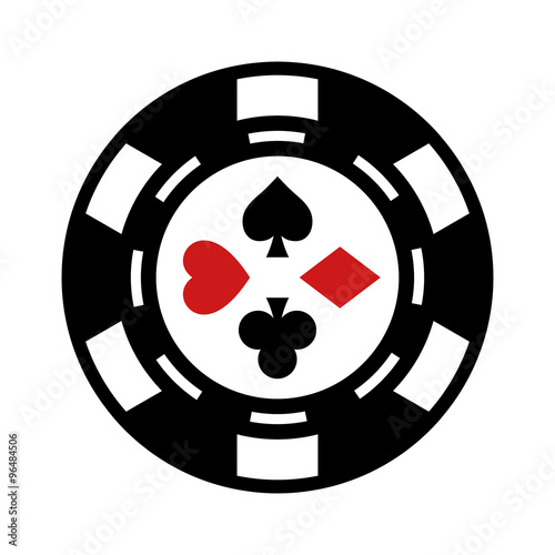 Casino gambling chip flat icon for apps and websites