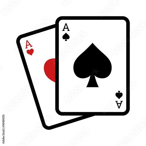 Blackjack poker cards line art icon for apps and websites