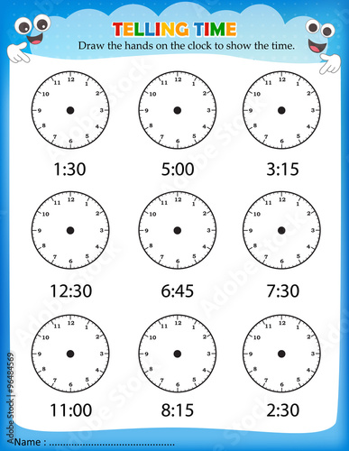 Telling time worksheet