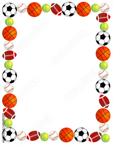 sport balls border / frame photo