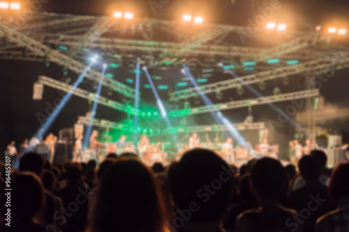 Wallpaper Mural Blurred background : Bokeh lighting in outdoor concert with cheering audience Torontodigital.ca