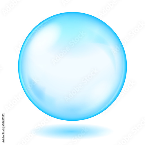 Big blue transparent glass sphere. Transparency only in vector