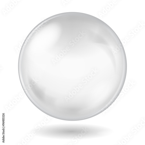 Big white transparent glass sphere. Transparency only in vector