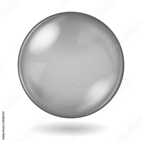 Big black transparent glass sphere. Transparency only in vector