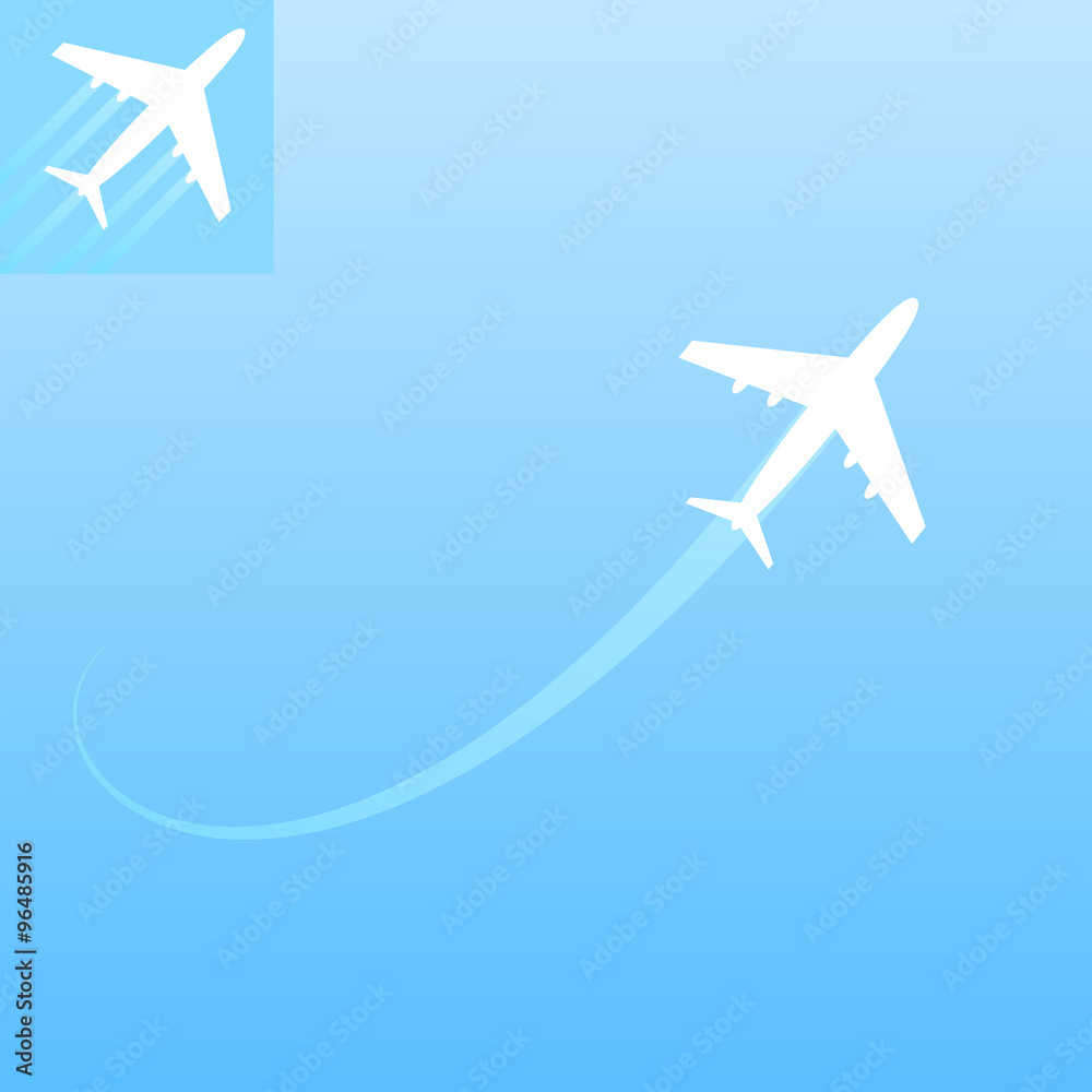 Air transport illustration with icon