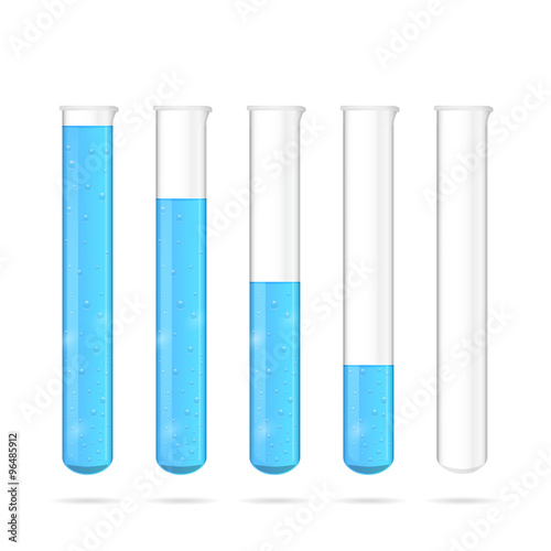 Test tubes with solution in a row
