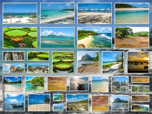 Mauritius landscapes collage photo