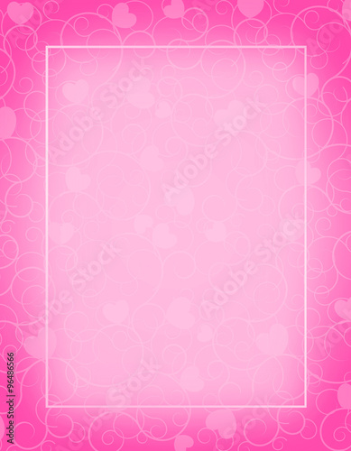 Pink hearts invitation