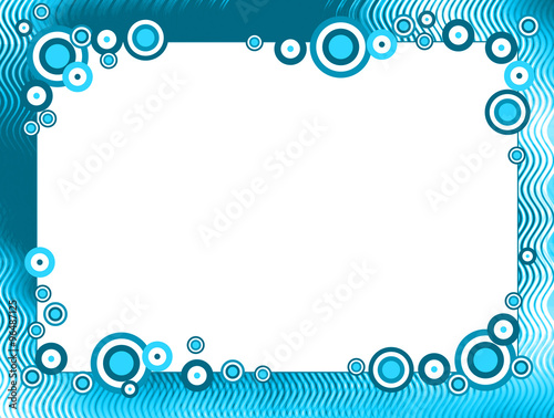 Blue retro circle frame