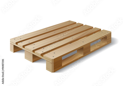 Wooden pallet. Isolated on white. 