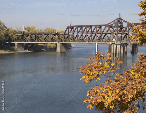 Historical I Street Bridge in Sacramento, California