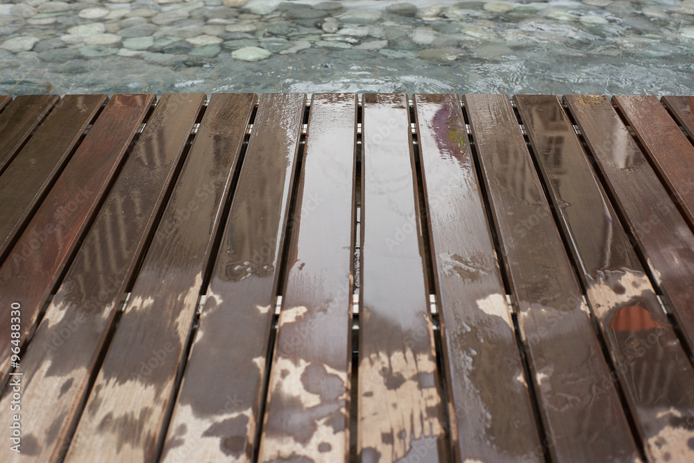 wet brown wood texture background