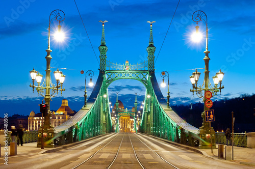 Liberty Bridge from Pest in the evening