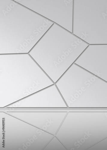 White color metal plate on interior background