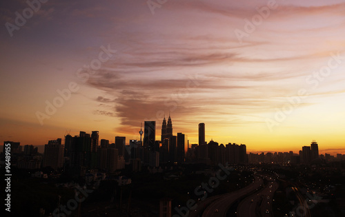 City skyline silhouette Kuala Lumpur © jamesteohart