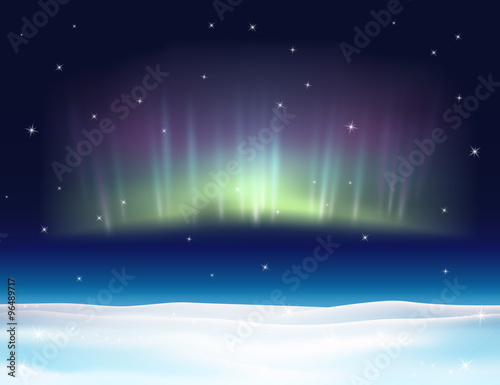 Northern lights background vector illustration.