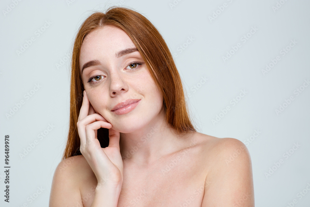 Happy woman with fresh skin looking at camera Happy woman with fresh skin looking at camera