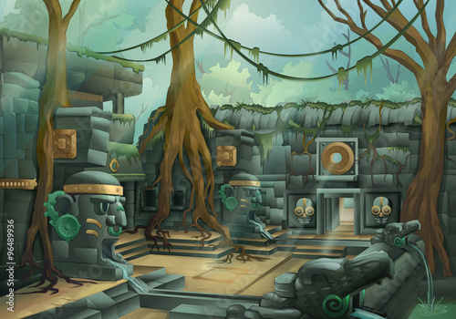 Ruins, jungle vector illustration