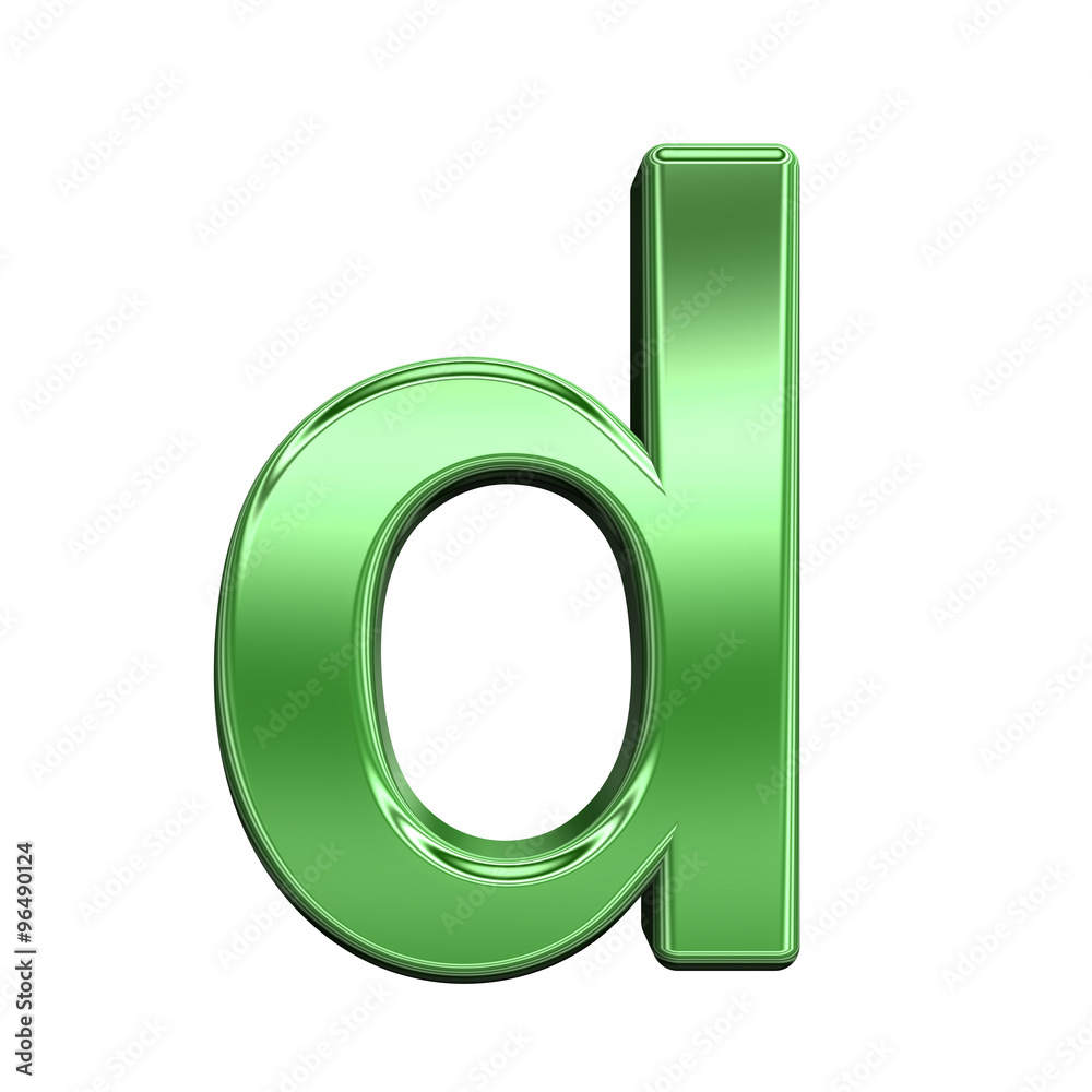 One lower case letter from shiny green alphabet set, isolated on white. Computer generated 3D photo rendering. One lower case letter from shiny green alphabet set, isolated on white. Computer generated 3D photo rendering.