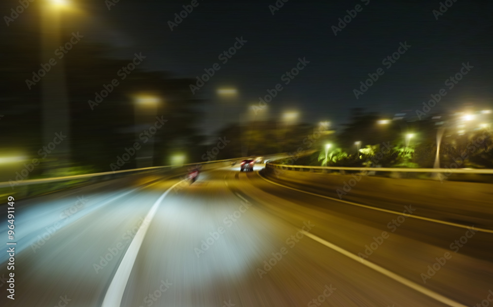 moving forward motion blur background,night scene