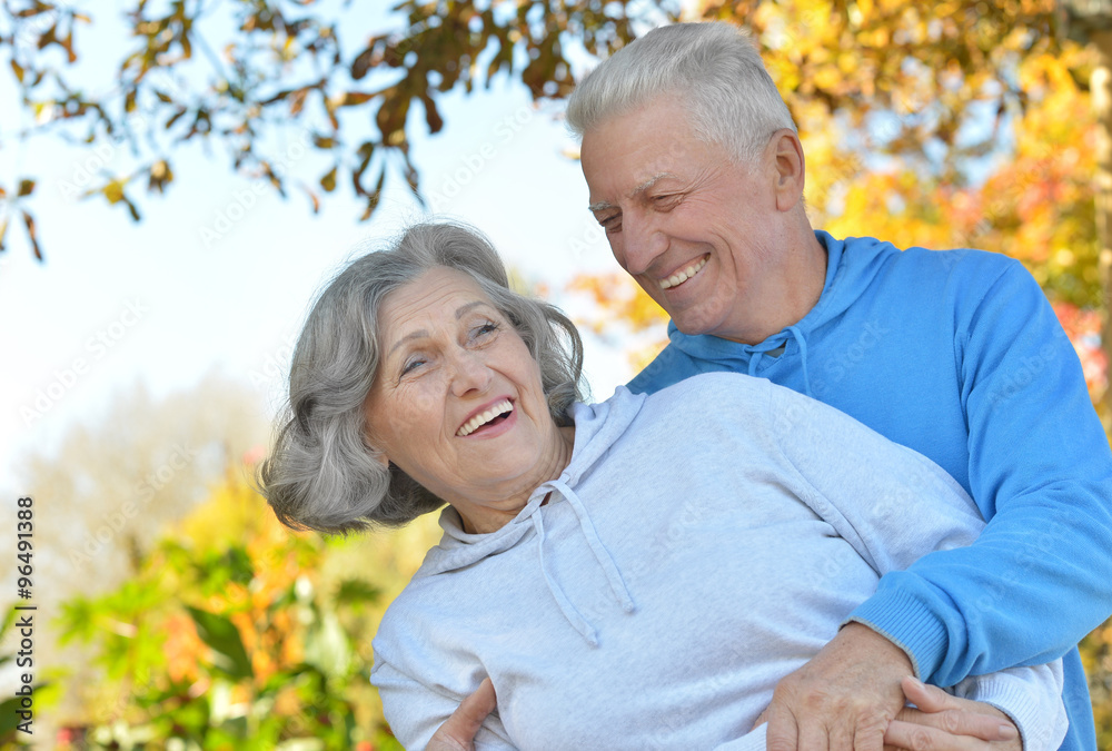 Senior couple in autumn park Senior couple in autumn park