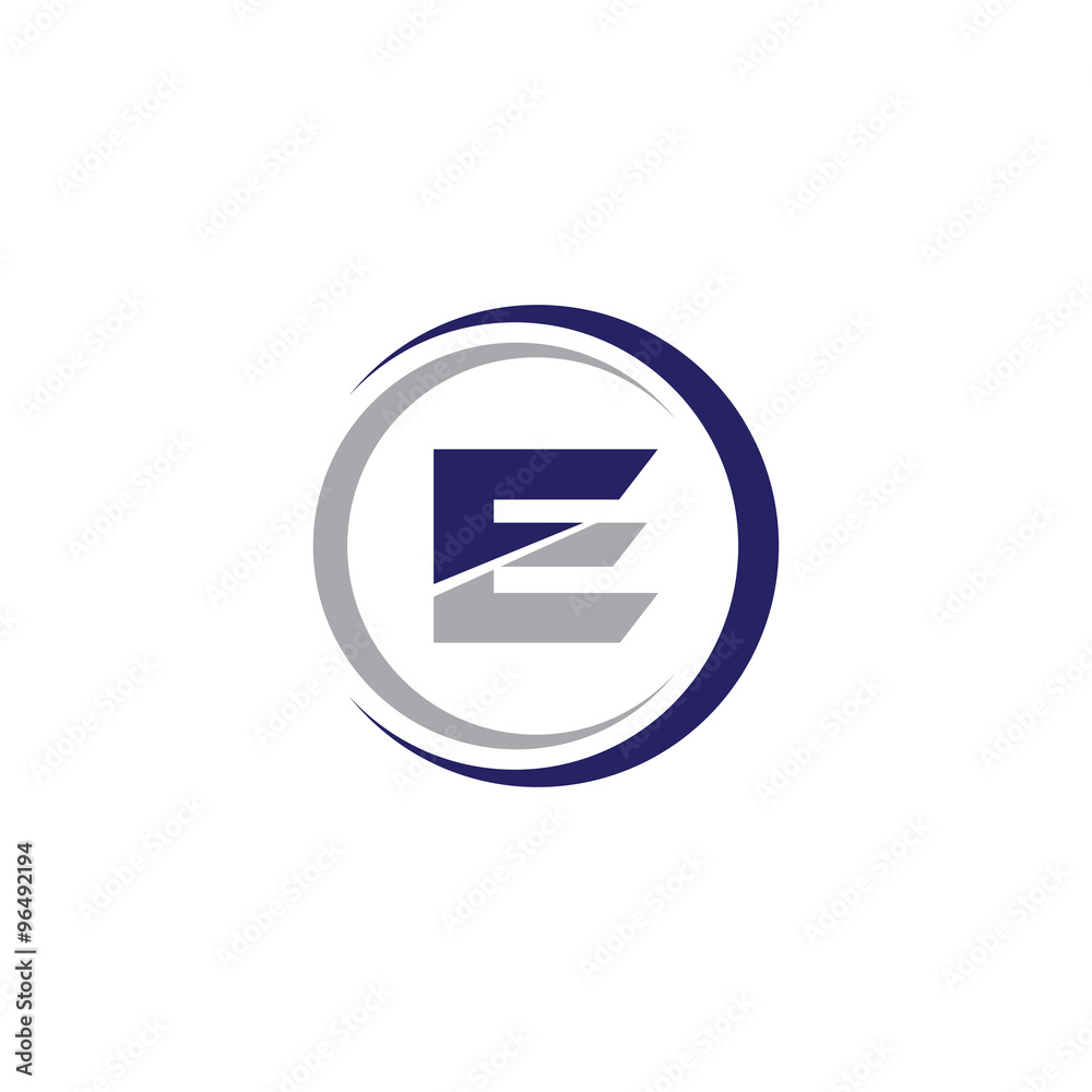 Single Initial Modern Logo Circle E Single Initial Modern Logo Circle E