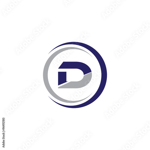 Single Initial Modern Logo Circle D