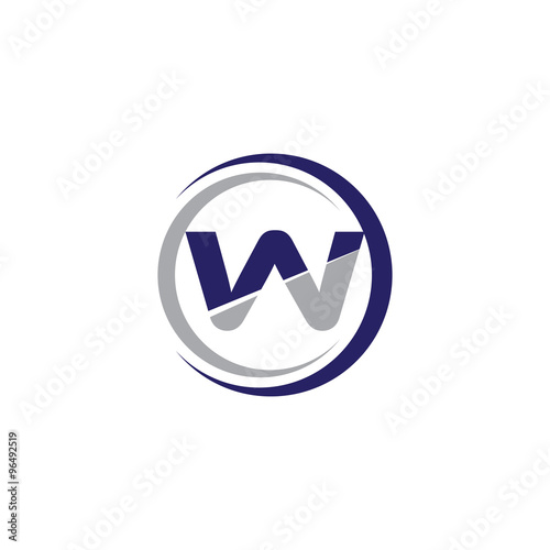 Free Download Single Initial Modern Logo Circle W - GFXLoad