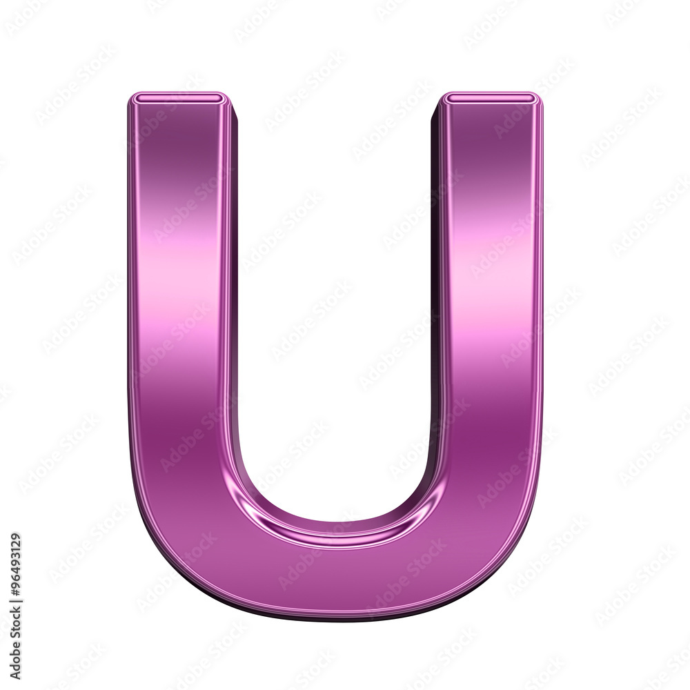 One letter from shiny pink alphabet set, isolated on white. Computer generated 3D photo rendering. One letter from shiny pink alphabet set, isolated on white. Computer generated 3D photo rendering.