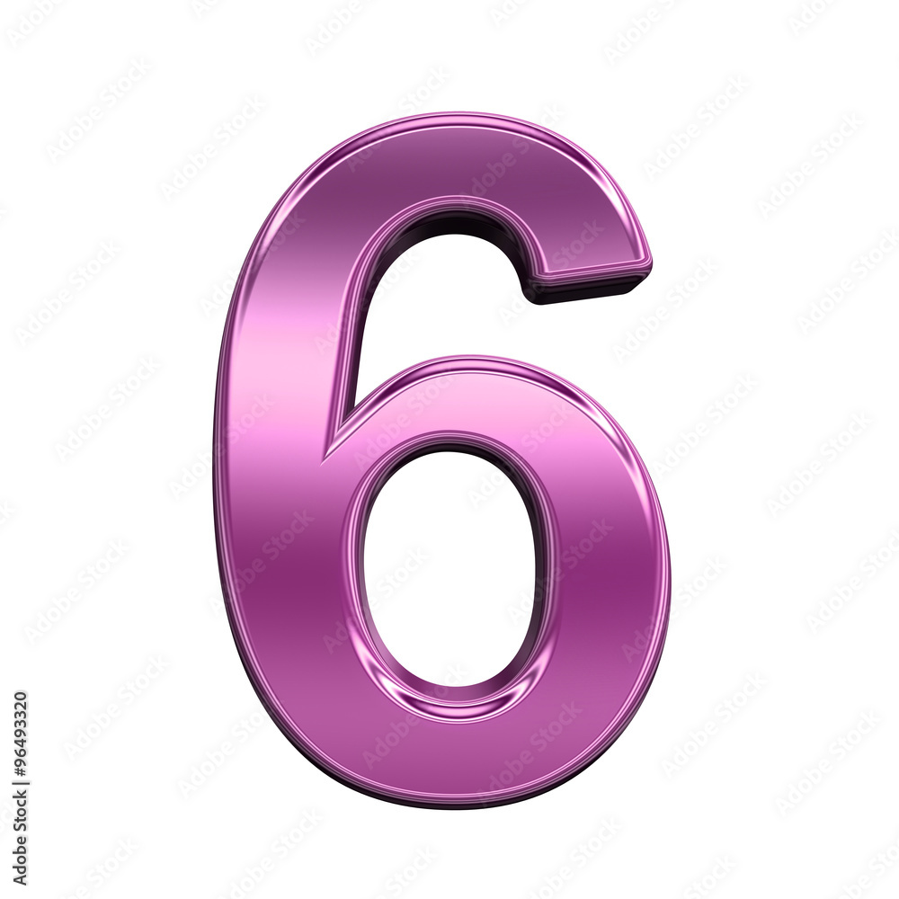 One digit from shiny pink alphabet set, isolated on white. Computer generated 3D photo rendering. One digit from shiny pink alphabet set, isolated on white. Computer generated 3D photo rendering.