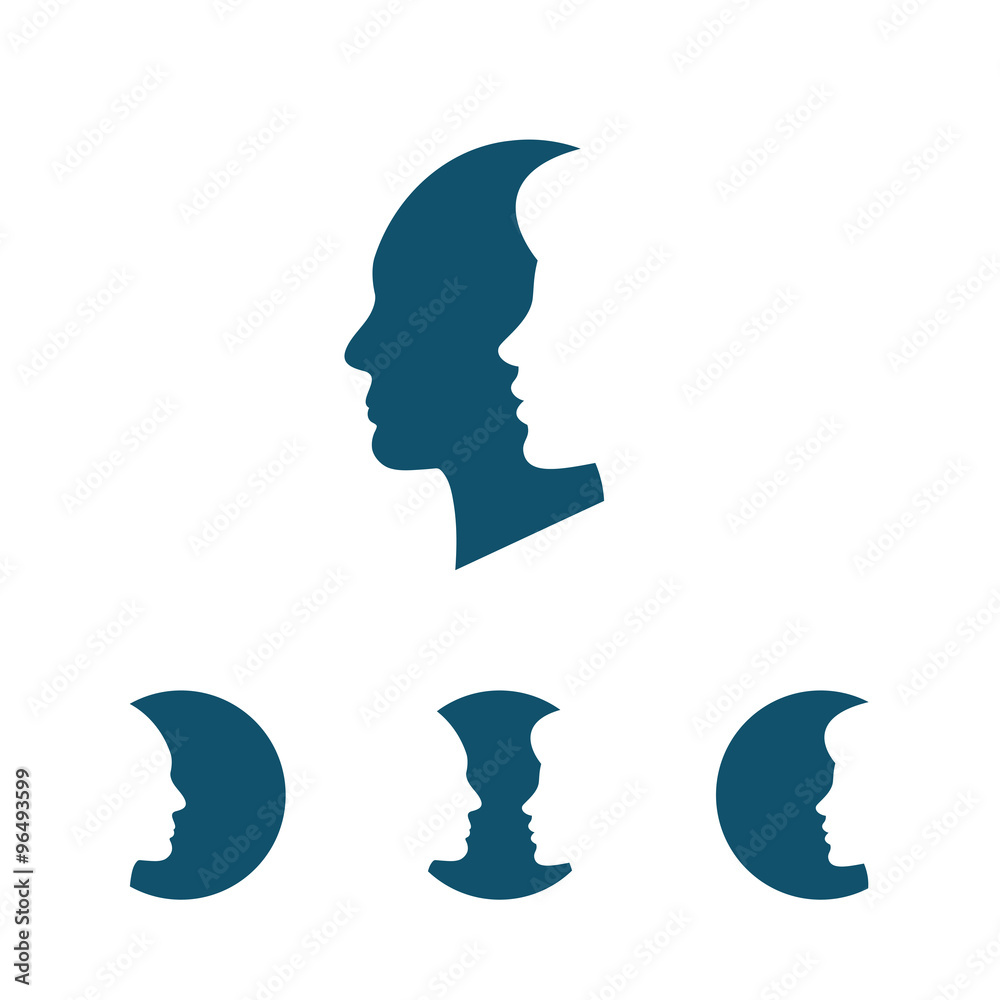 Man and woman silhouette on the white background - vector logo Stock ...