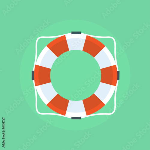 Lifebuoy in flat style