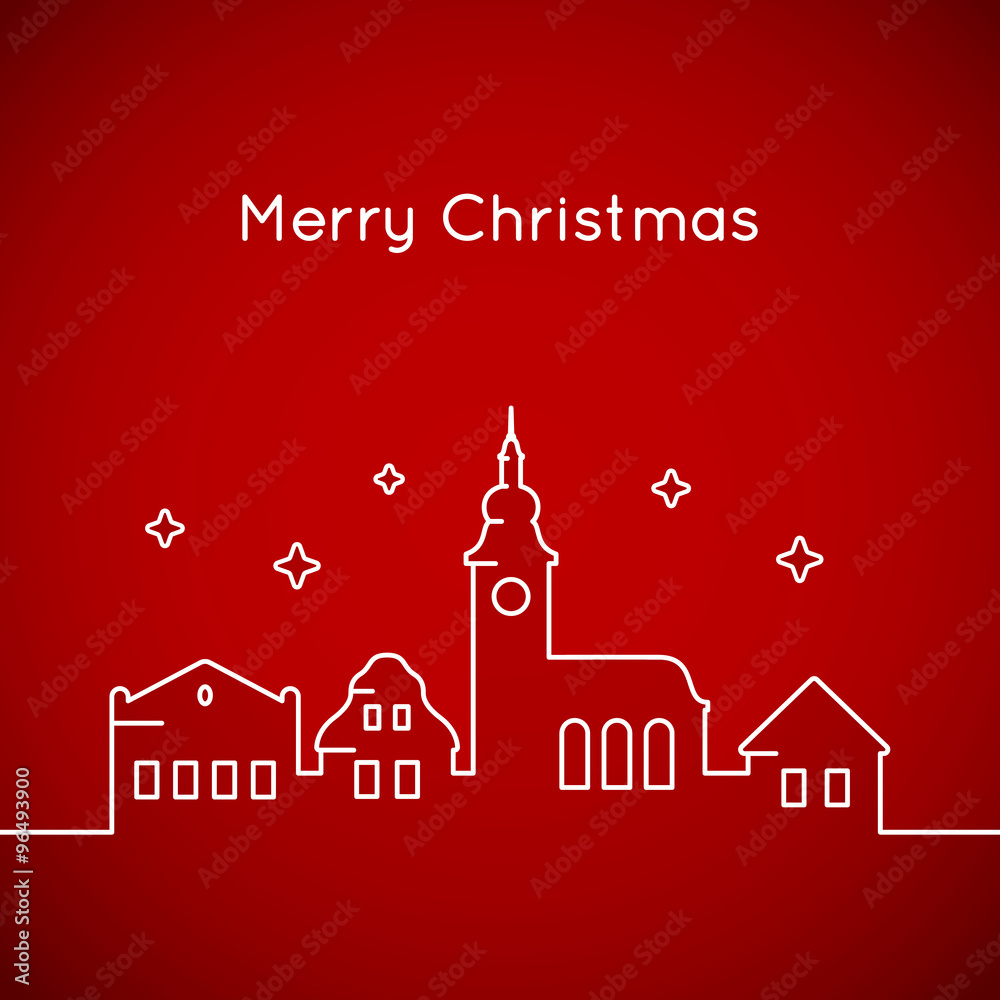 Christmas card - old town