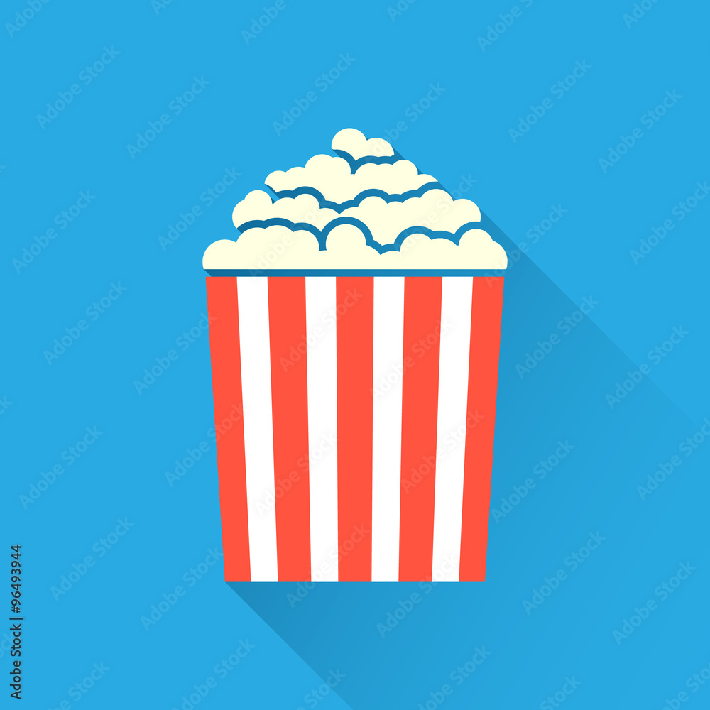 Flat popcorn icon