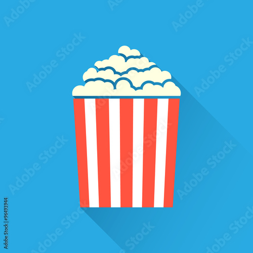 Flat popcorn icon