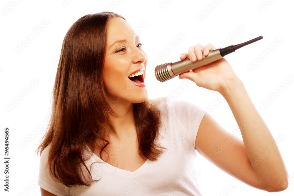 Happy singing girl. Happy singing girl.