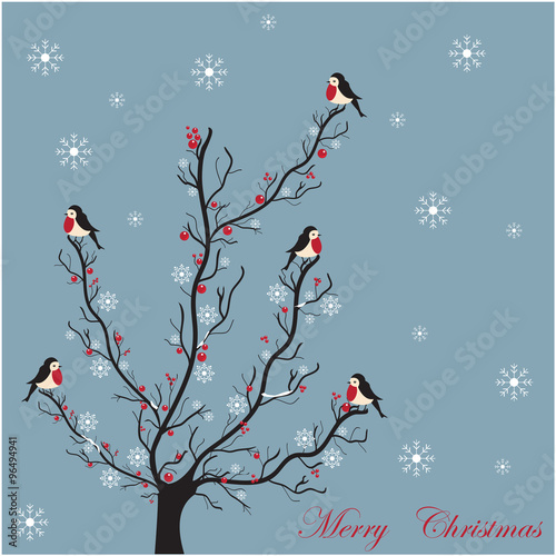 winter tree with birds © garu1987