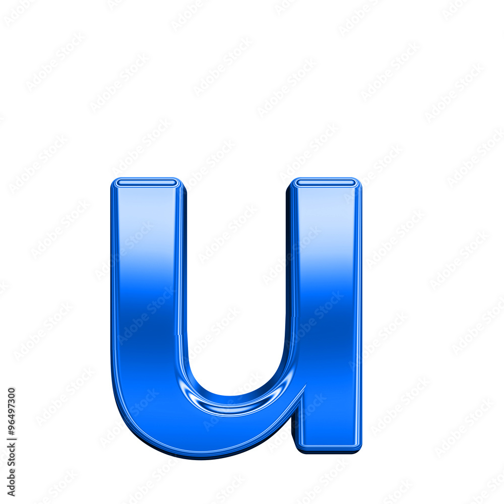 One lower case letter from shiny blue alphabet set, isolated on white. Computer generated 3D photo rendering. One lower case letter from shiny blue alphabet set, isolated on white. Computer generated 3D photo rendering.