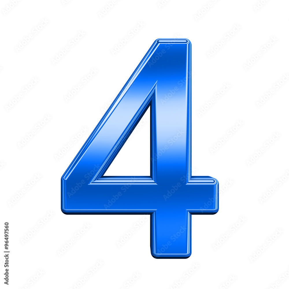 One digit from shiny blue alphabet set, isolated on white. Computer generated 3D photo rendering. One digit from shiny blue alphabet set, isolated on white. Computer generated 3D photo rendering.