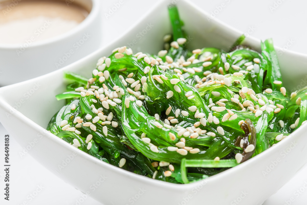 Wakame salad with sesame. Traditional japanese food. Wakame salad with sesame. Traditional japanese food.