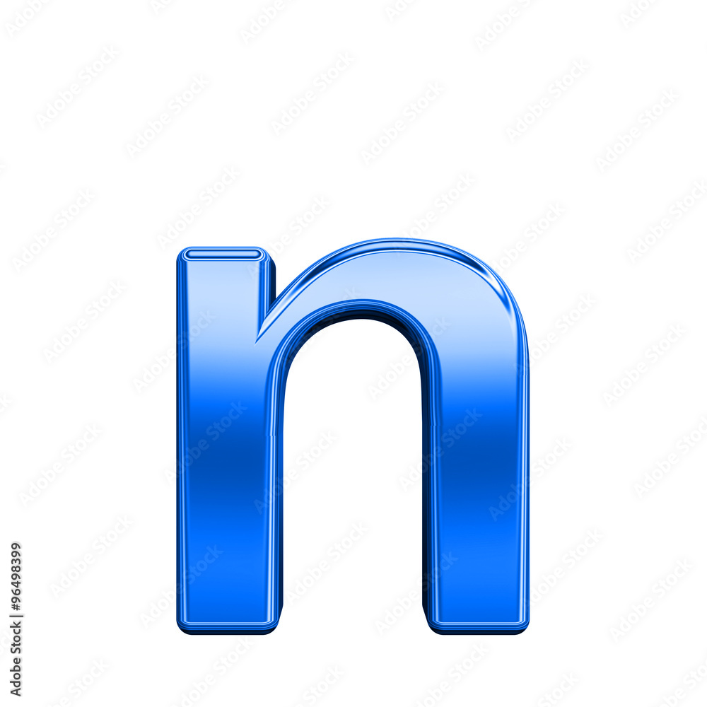 One lower case letter from shiny blue alphabet set, isolated on white. Computer generated 3D photo rendering. One lower case letter from shiny blue alphabet set, isolated on white. Computer generated 3D photo rendering.