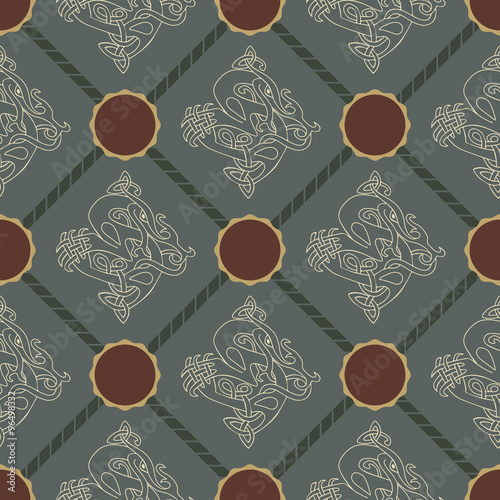 Seamless background with Celtic art and ethnic ornaments for your design
