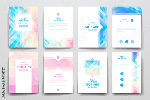 Set of brochure, poster design templates in World AIDS Day style