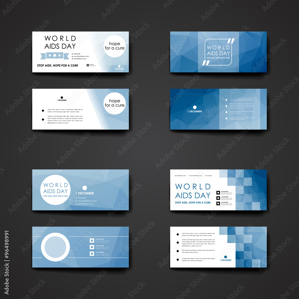 Set of modern design banner template in World AIDS Day style