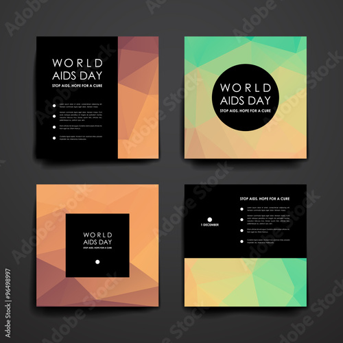 Wallpaper Mural Set of brochure, poster design templates in World AIDS Day style Torontodigital.ca