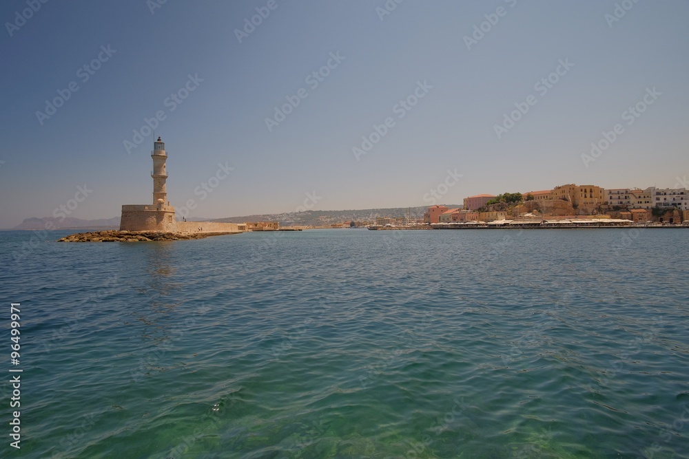 View of the Venetian port of Chania
