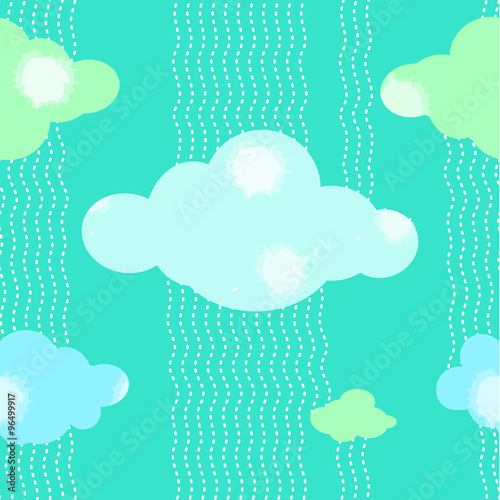 Green Clouds Pattern Backgr...