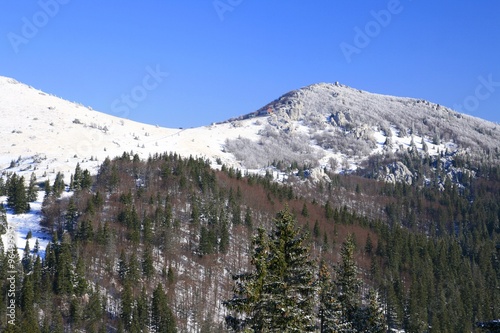 Mountain landscape in winter photo