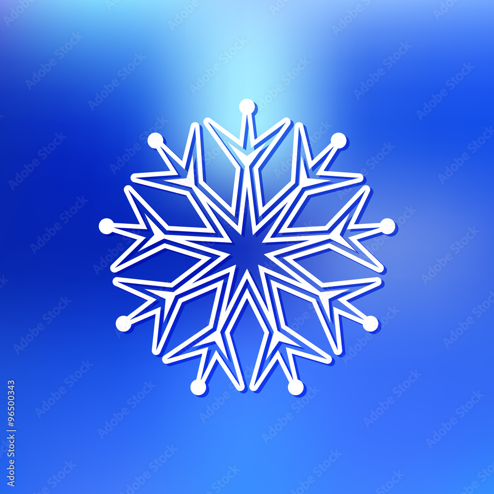 white snowflake on blurred background white snowflake on blurred background