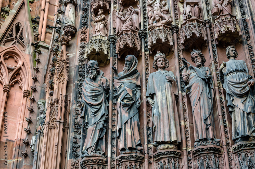 The sculpturs of the old cathedral - Strasbourg